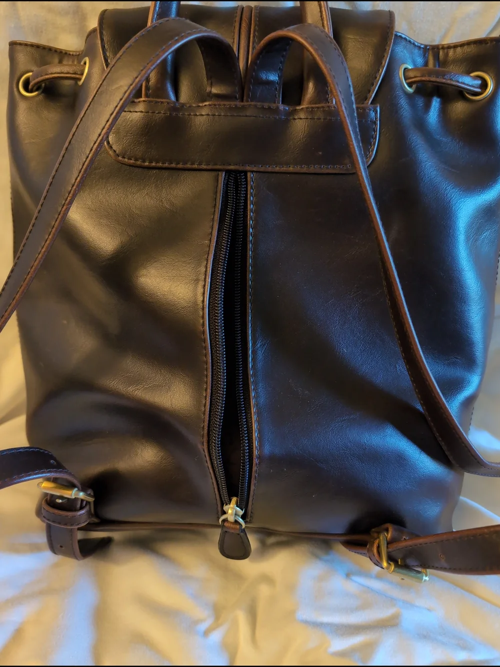 Liz Claiborne Women's Dark Brown Leather Backpack